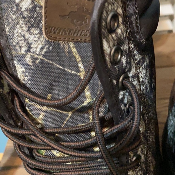 WINCHESTER 200 gram THINSULATE Duck Hunt Boots STEEL SHANK Size 10 Woodland Camo - Picture 2 of 6